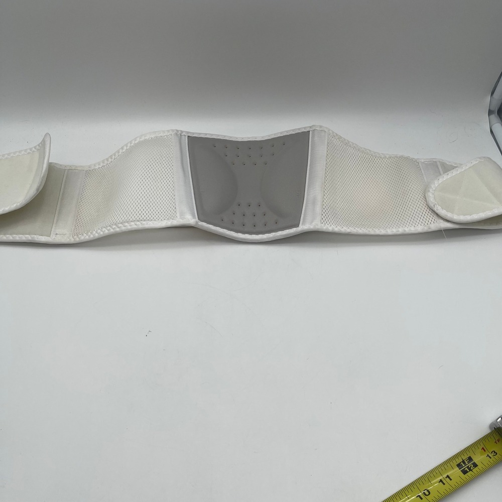 Futuro Stabilizing Back Support Brace White Grey Adjustable S/M Mesh Lumbar Belt